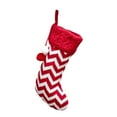 thumbnail image 5 of kiskick Knitting Christmas Socks: Bright Color Festive Lanyard Design, Plush Ball Decorative Wool Snowflake Pattern Stockings, Candy Bag for Festival Delight, 5 of 8