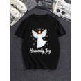 thumbnail image 2 of Christmas Angel Heavenly Joy Snowflake Design Black Graphic T-Shirt for Men and Women ,Tops Tee, 2 of 4