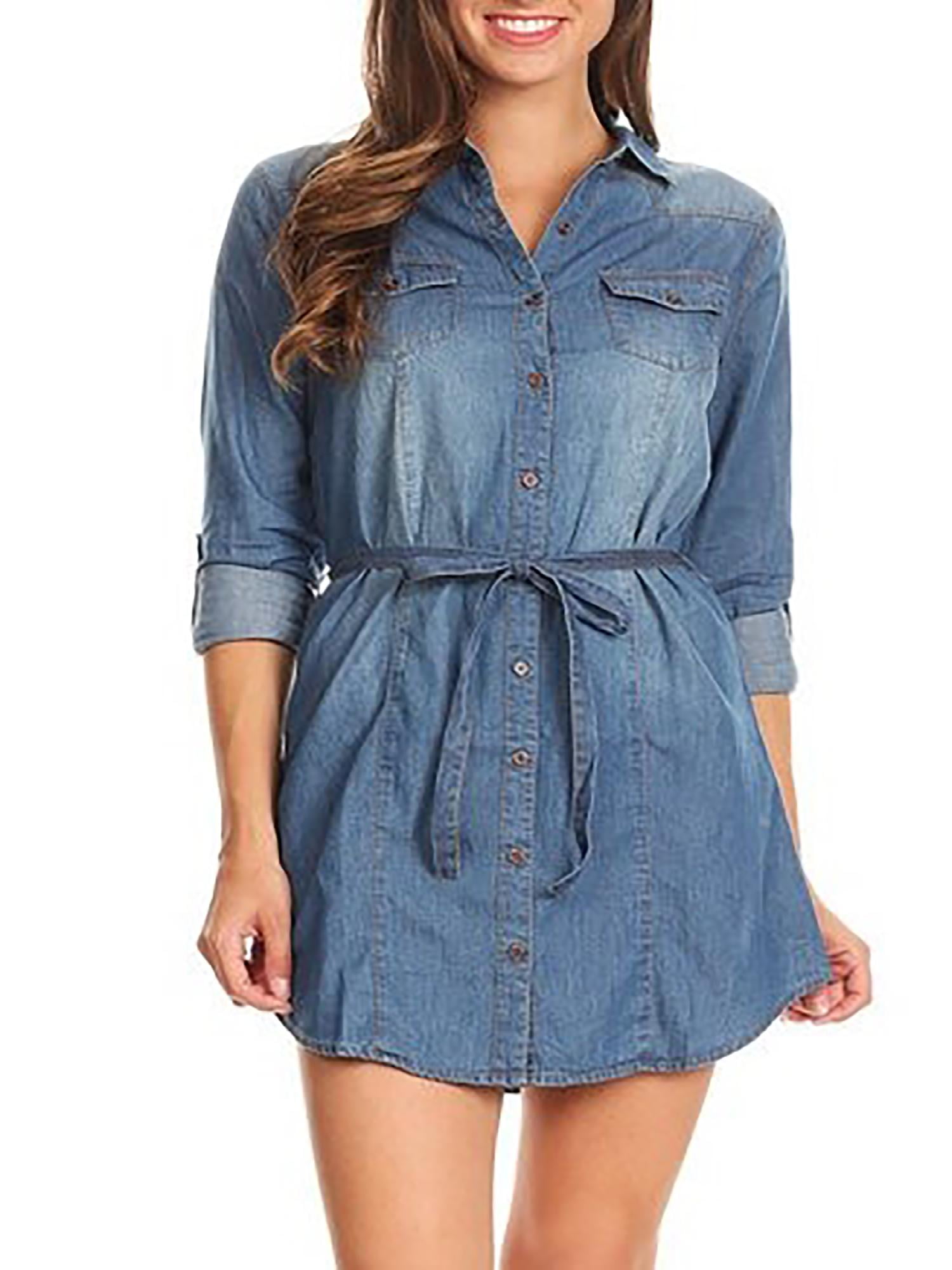 walmart denim shirt dress