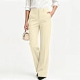 thumbnail image 5 of MMJ Dress Pants for Women, High Waisted Solid Color Trousers with Pockets, Soft Stretch Fabric, Full Length Straight Leg Casual Office Pants, 5 of 6