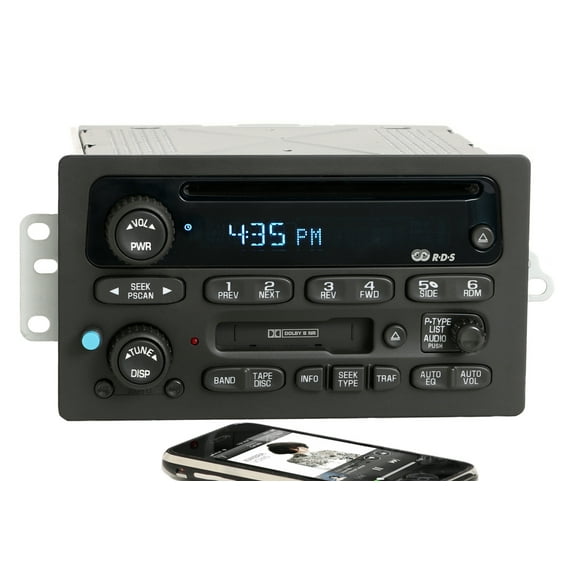 Restored Chevy GMC 2002-03 Trailblazer Radio AM FM CD Cassette w Bluetooth Music 15058225 (Refurbished)