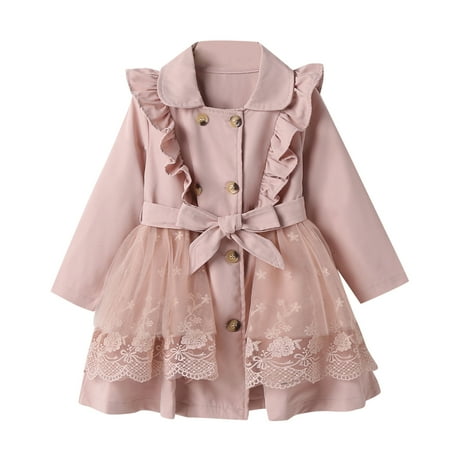 

Qufokar Baby Girl Thick Winter Warm Jacket Toddler Girl Lightweight Jacket Toddler Child Kids Baby Girls Solid Patchwork Tulle Bowknot Rain Jacket Winter Coats Outer Outfits Clothes