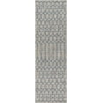 thumbnail image 3 of JONATHAN Y SANTA MONICA 2 x 10 Runner Rug, Ourika Moroccan Geometric Textured Weave - Light Gray/Navy, SMB108A-210, 3 of 6