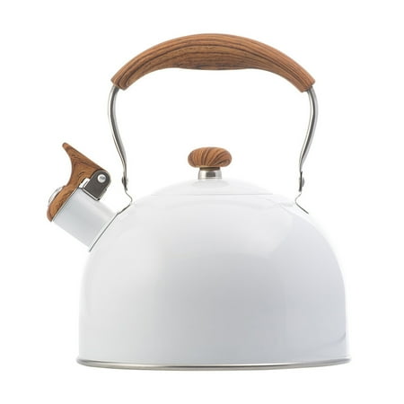 

SHUNXIN Tea Kettle 85 OZ / 2.5 Liter Whistling Tea Kettle Stainless Steel Tea Pot Compatible Gas Stoves Induction Cookers - White