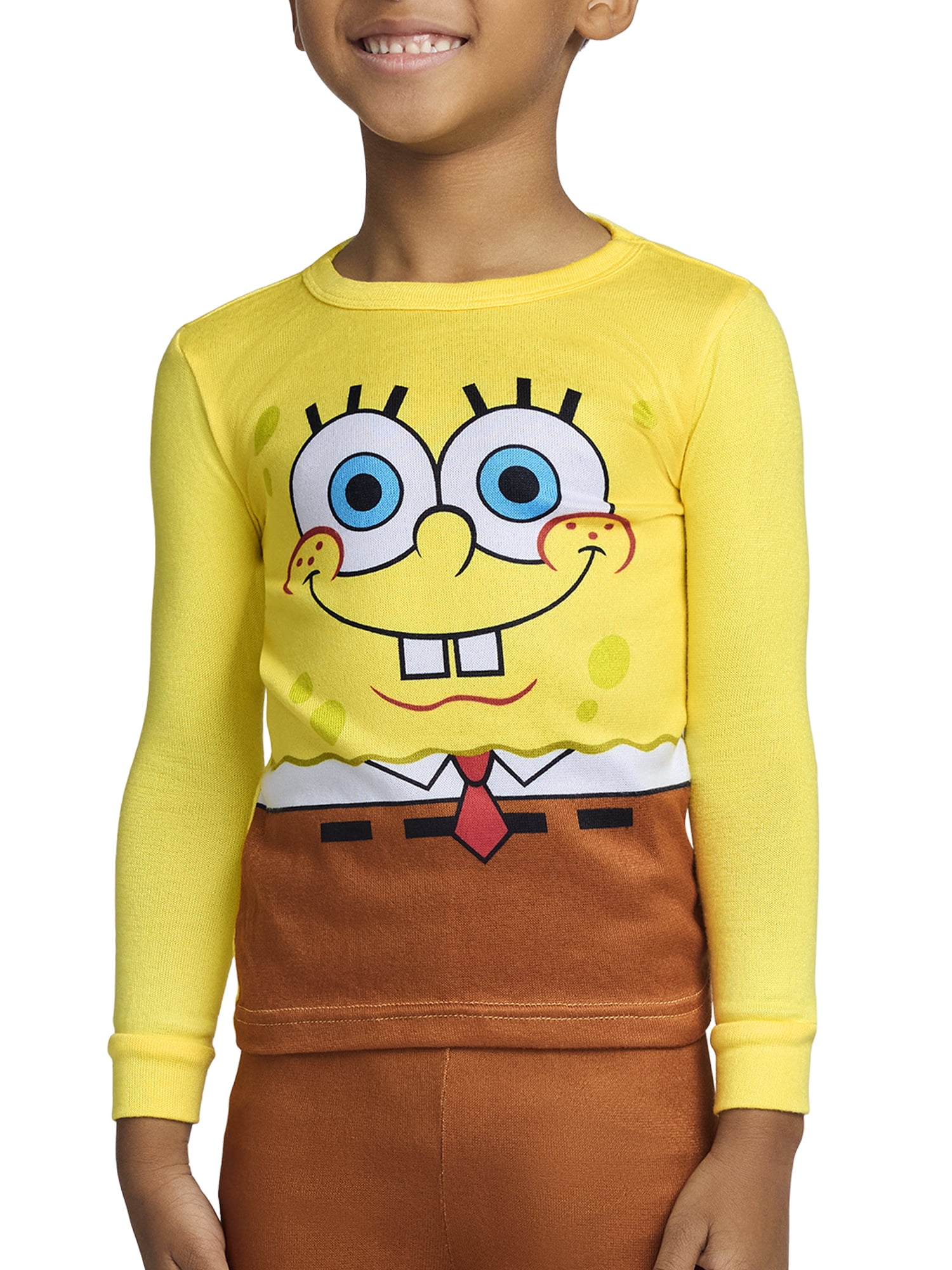 Maglie Manica Lunga Bambino Maglietta Spongebob Squarepants Bambino -  Maniche Lunghe, Blu Navy, Licenza Ufficiale Abbigliamento Bambini Spongebob, image size:1500x2000