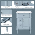 thumbnail image 6 of DTTRA 24" Modern Freestanding Bathroom Vanity with Ceramic Sink, Flip Drawer & Adjustable Shelf, Blue, 6 of 7