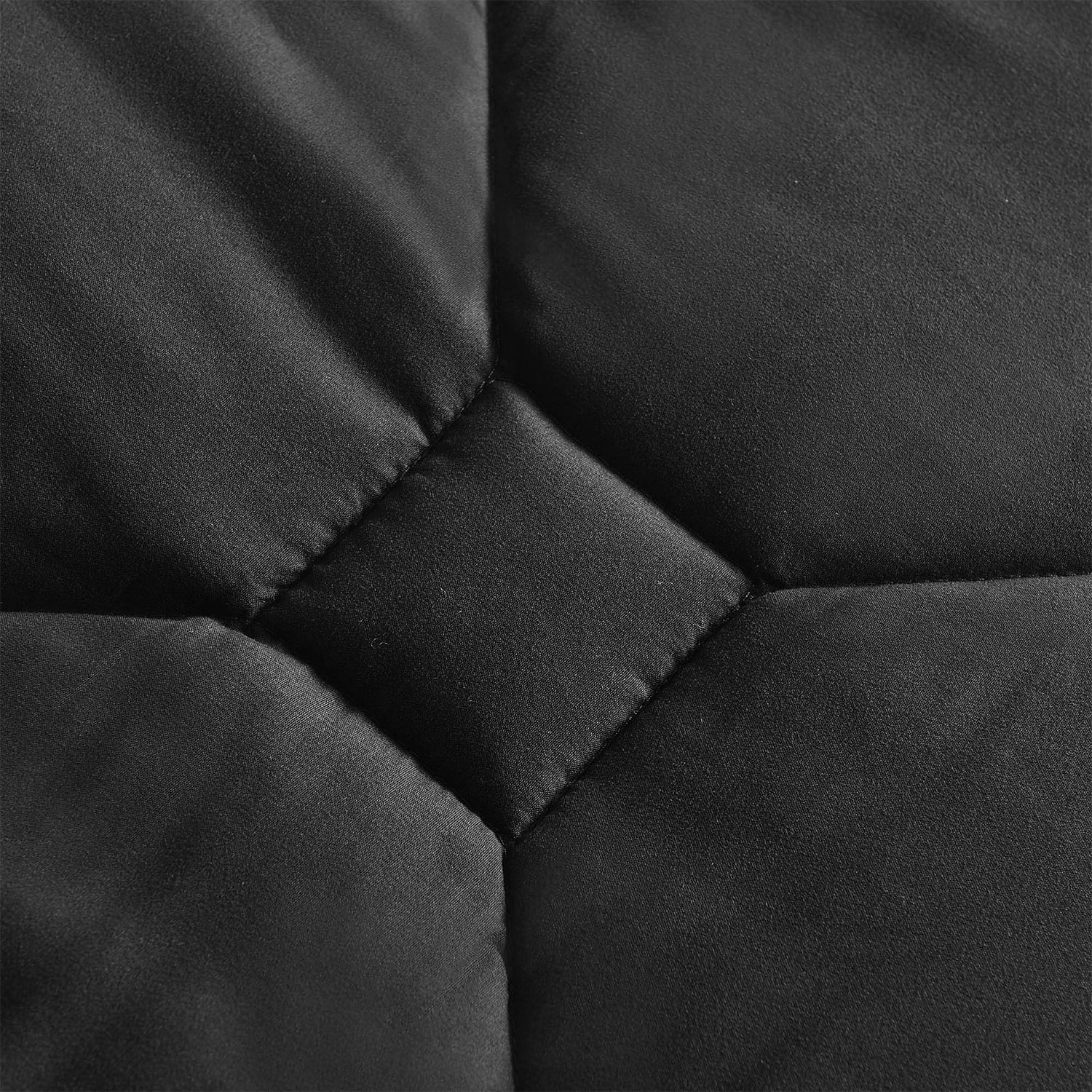 HIG 8 PCS Modern Comforter Set All Season Bed in a Bag, Black, Queen Size