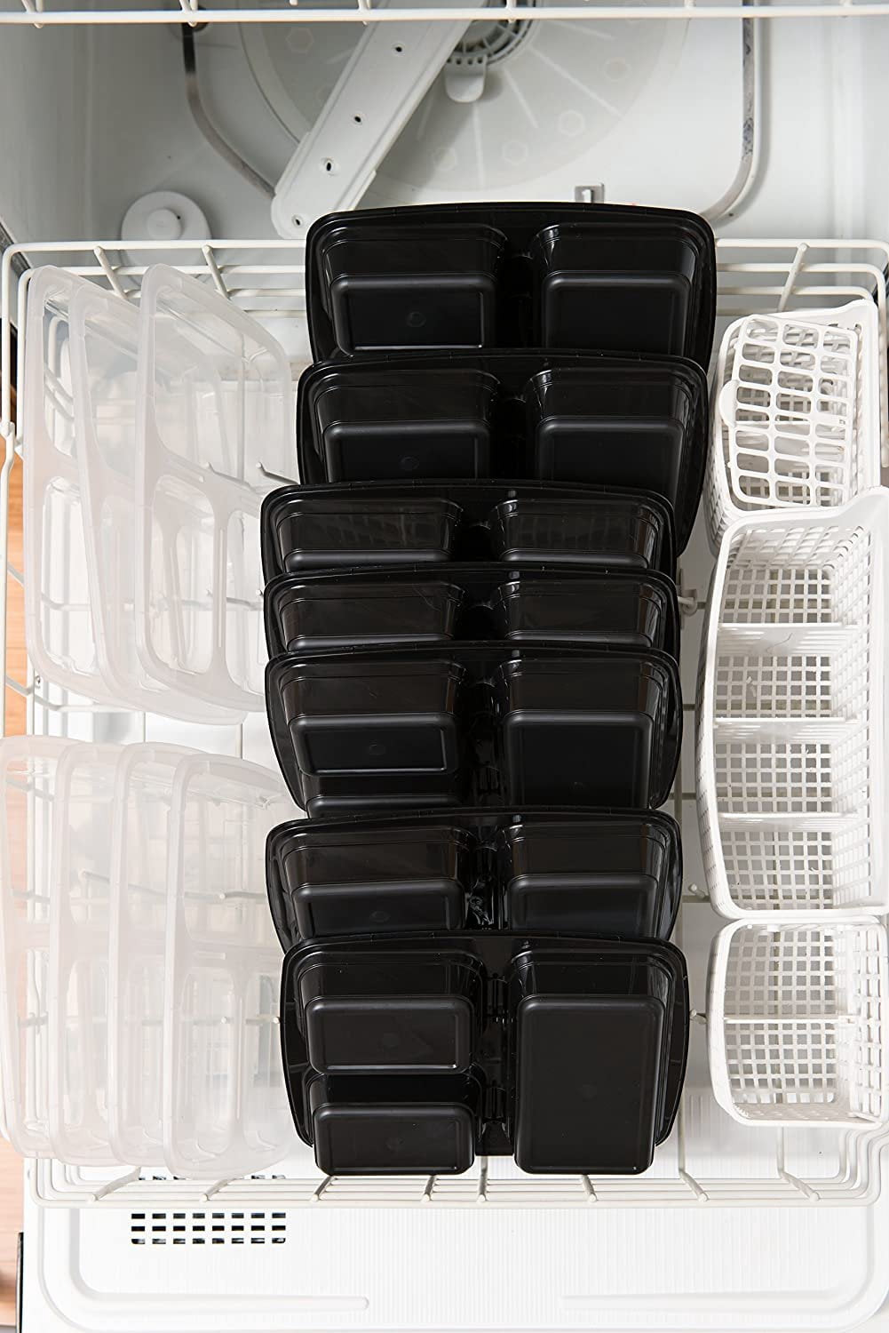 Meal Prep Haven 3 Compartment Food Storage Containers with Lids, Reusable, Microwave and Dishwasher Safe, Bento Lunch Box, Stackable (Set of 7)