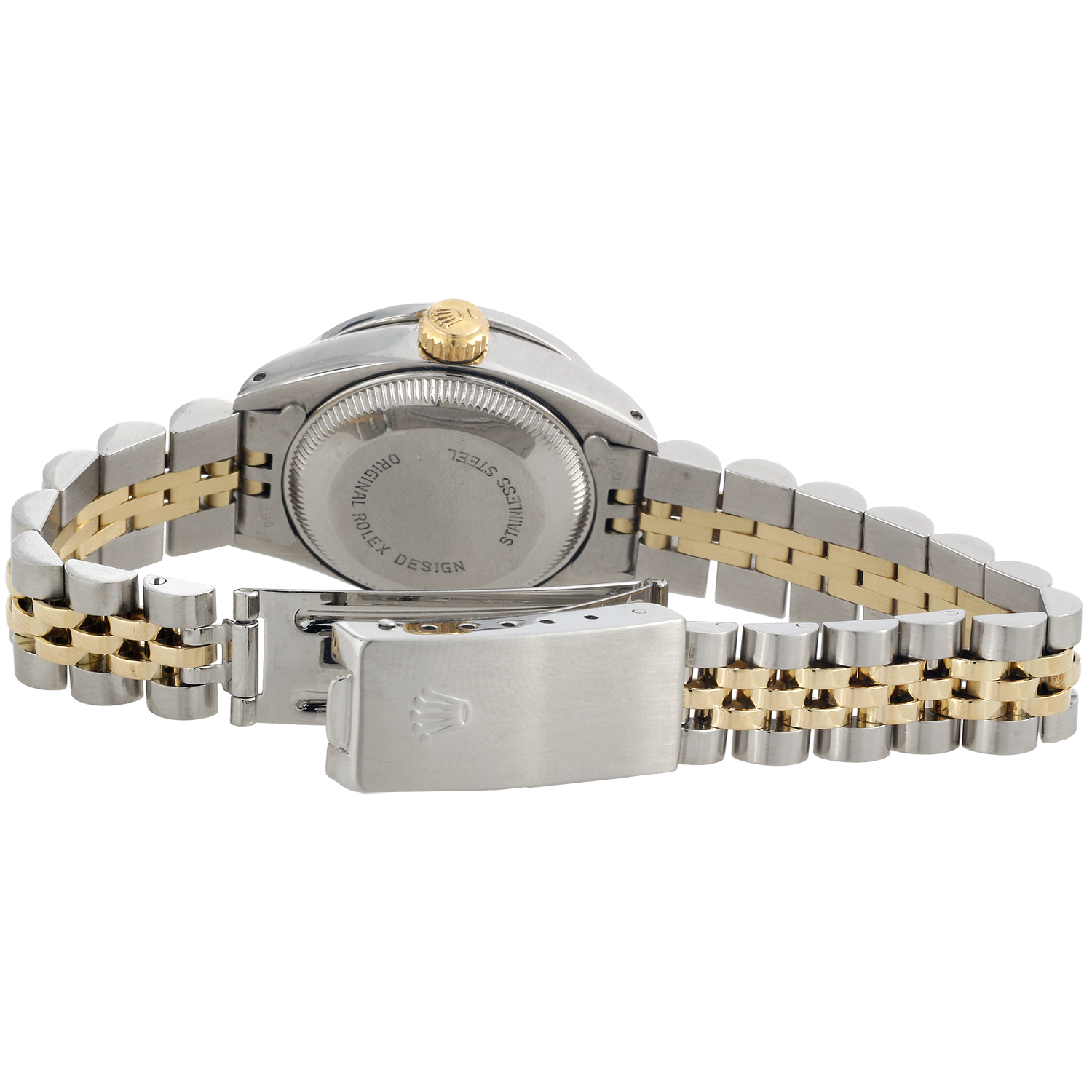 Ladies 18K / Steel Rolex DateJust Jubilee 6917 Diamond Watch Champagne Dial 1 CT. - image 9 of 10