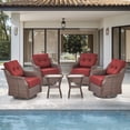 thumbnail image 2 of Bellefurn Outdoor Patio Swivel Rocker Patio Chairs with 6" Thick Cushion and Side Table,Rattan Patio Swivel Glider Chairs Outdoor Furniture Set Conversation Set for Porch,Deck,Yard, 2 of 10