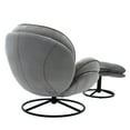 thumbnail image 3 of Swivel Chair with Ottoman Set, Velvet Tufted Upholstered Accent Chair, Single Sofa Chair with 360 Degree Metal Base for Living Room, Bedroom, Home Office, Gray, 3 of 9