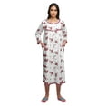 thumbnail image 4 of Moomaya Printed Knee Length Cotton Lace Border 3/4th Sleeve Night Gown For Women, 4 of 6