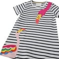 thumbnail image 4 of Kids Girls Toddler Short Sleeve Casual Cotton Dress Princess A-line Summer Cartoon Dresses, 4 of 6