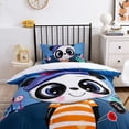 thumbnail image 2 of 3D Cartoon Animal Panda Funda de edredón Set Ropa de cama Set Funda de edredón Fundas de almohada 203, 2 of 6