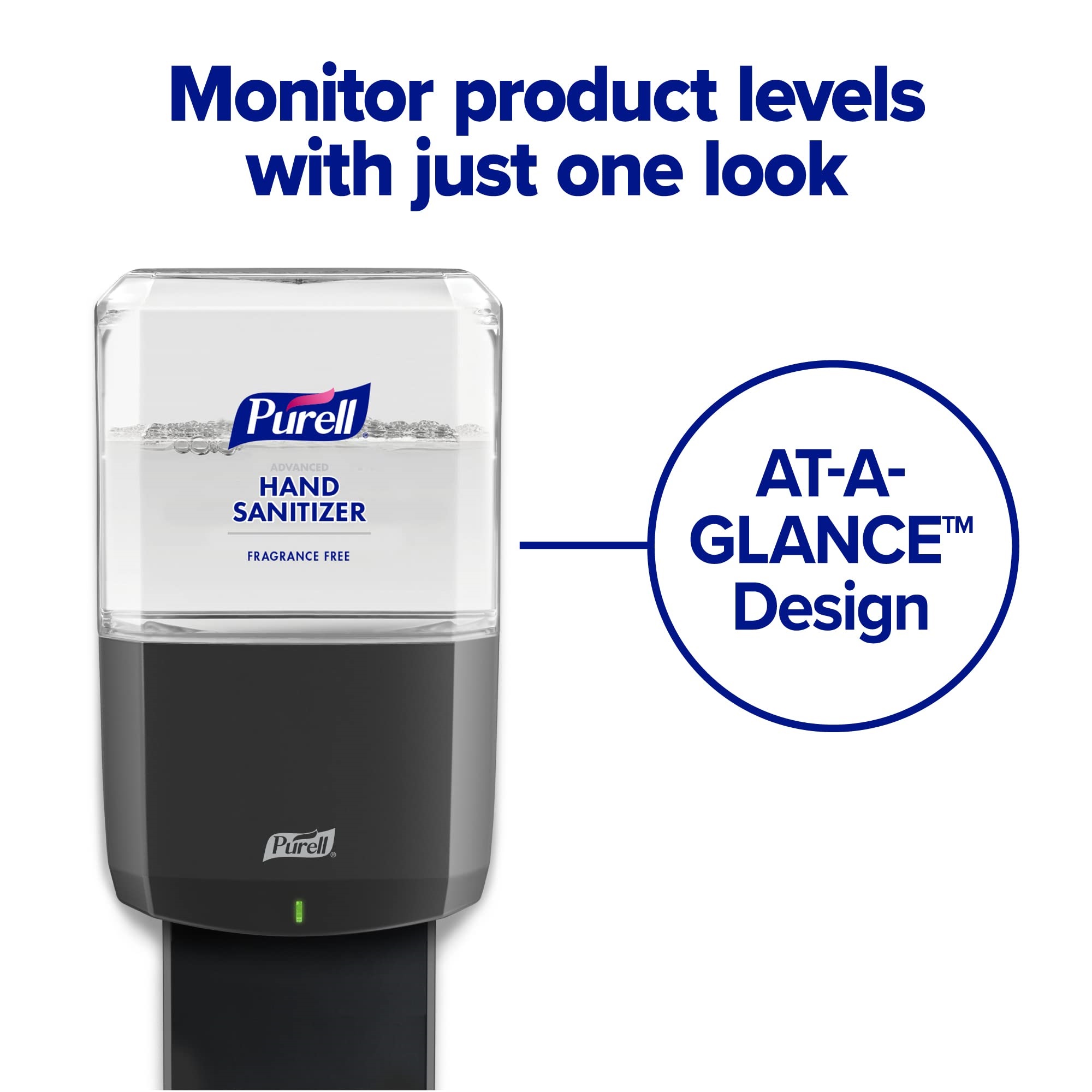PURELL&reg; ES8 Hand Sanitizer Floor Stand with Dispenser, 1,200 mL, 13.5 x 5 x 28.5, Graphite/Silver (GOJ7218DS)