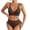 Coffee #68, variant on Women's High-Waisted Two-Piece Bikini with Ribbed Texture & Padded Top, Slimming Swimwear Black M