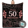 thumbnail image 1 of LHSHID 50th Birthday Gift Blanket Gift for 50th Birthday Woman 50 Year Old Gifts for Women 50th Birthday Gift Ideas Happy 50th Birthday Gifts for Women Friends 50"x60", 1 of 6