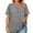 Gray, variant on Plus Size Womens Summer Tops Trendy Button Down V Neck Shirts Short Sleeve Blouses Business Casual Loose Tunics