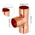 thumbnail image 2 of Uxcell 18mm ID 1mm Thick Tee Copper Fitting, 1pcs 99.9% 3 Way Pure Copper Pipe Fitting Sweat Solder Tube Connector, 2 of 5