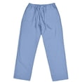 thumbnail image 4 of Men's Cotton Linen Pants Drawstring Lightweight Loose Beach Yoga Pants with Pockets Plus Size Pants Blue S, 4 of 5