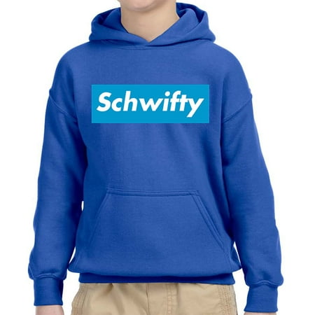 Trendy USA 858 - Youth Hoodie Schwifty Supreme Rick Morty Parody Logo Unisex Pullover Sweatshirt Medium Royal