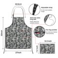 thumbnail image 3 of Pixel Gray Camo Digital Pattern Apron-Garden Aprons for Women with Pockets-Cotton Linen Waterproof Kitchen Cooking Gardening Aprons Adjustable for Kitchen,Cooking,BBQ and Salon 33x27 Inch, 3 of 7