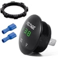 thumbnail image 2 of Mini LED Round Digital Voltmeter Battery Tester 12 Volt / 24Volt Voltage Meter Waterproof for Car Motorcycle Boat 2 Pieces Green, 2 of 7