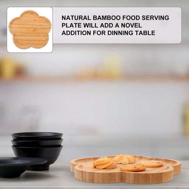 SHINYPASING 1Pc Yellow Wooden Pastry Board Food Holder Sturdy Tray for Storage and Serving