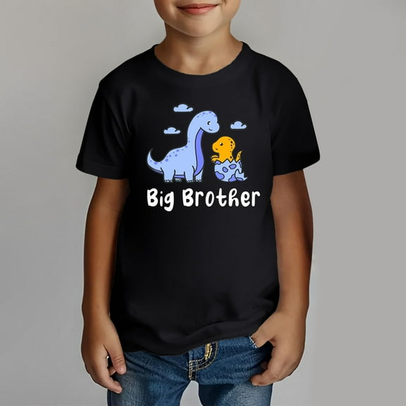 TOOYOU Boys Summer Big Bro T Shirt Pregnancy Announcement Short Sleeve Clothes Size 3-4 Years Black