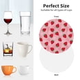 thumbnail image 4 of KLL Drink Coasters Set Round Shape of 4,PU Leather Absorbent Coasters Set Decorative Coffee Cup Coasters Housewarming Gift for Home Decor-Strawberry, 4 of 5