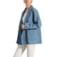 thumbnail image 4 of CHAQUETA DE DENIM PARA MUJER INSPIRADA CHIC, CON SOLAPA, MANGAS LARGAS, BOTONES Y BOLSILLOS, BLAZER DE DENIM PARA TRABAJO EN OFICINA, TAMAÑO L AZUL, 4 of 6