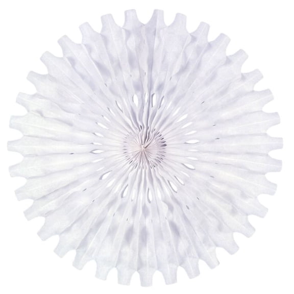 Beistle Club Pack of 12 Snow White Tissue Fan Hanging Decorations 25"