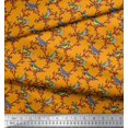 thumbnail image 3 of Feuilles de Tissu Popeline de Coton Pomme, Baies Rouges & Oiseau Perroquet Impression Tissu de Couture Yard 56 Pouces de Large, 3 of 3