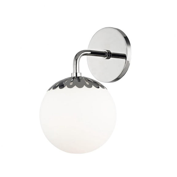 -One Light Bath Bracket in Style-6 inches Wide By 10.5 inches High-Polished Nickel Finish Bailey Street Home 735-Bel-2941787