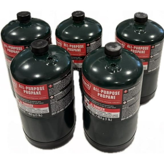 Propane Replacement Fuel Cylinders 16 ounces Camping (5 Pack)