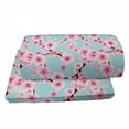 thumbnail image 4 of Cherry Blossom Foot Rest, Inspirational Seasonal Flower Garden Arrangement in Pastel Color, Non-Slip Backing Ergonomic Memory Foam Leg Support for Office, Pale Blue Redwood Pink, by Ambesonne, 4 of 5