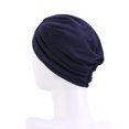 thumbnail image 3 of Turbante de satén - Gorro para dormir Talla única, Azul marino, 3 of 5