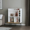 thumbnail image 2 of Wine Bar Storage Cabinet | Modern Addition to Primary Space | White and Ash Wood Finish | Two Shelves for Organization, 2 of 3