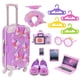 thumbnail image 3 of Juego de equipaje para muñecas, maleta de viaje para niñas, juguetes para niñas de 18 pulgadas, regalo americano, 43 Cm, púrpura, bebé recién nacido, bonito estampado, 3 of 3