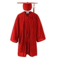 thumbnail image 1 of Odeerbi 3-12 Años Niños Niñas Vestido de Graduación Y Gorra de Color Sólido Brillante Vestido de Manga Larga de 2 Piezas Para La Ceremonia de Graduación, 1 of 3