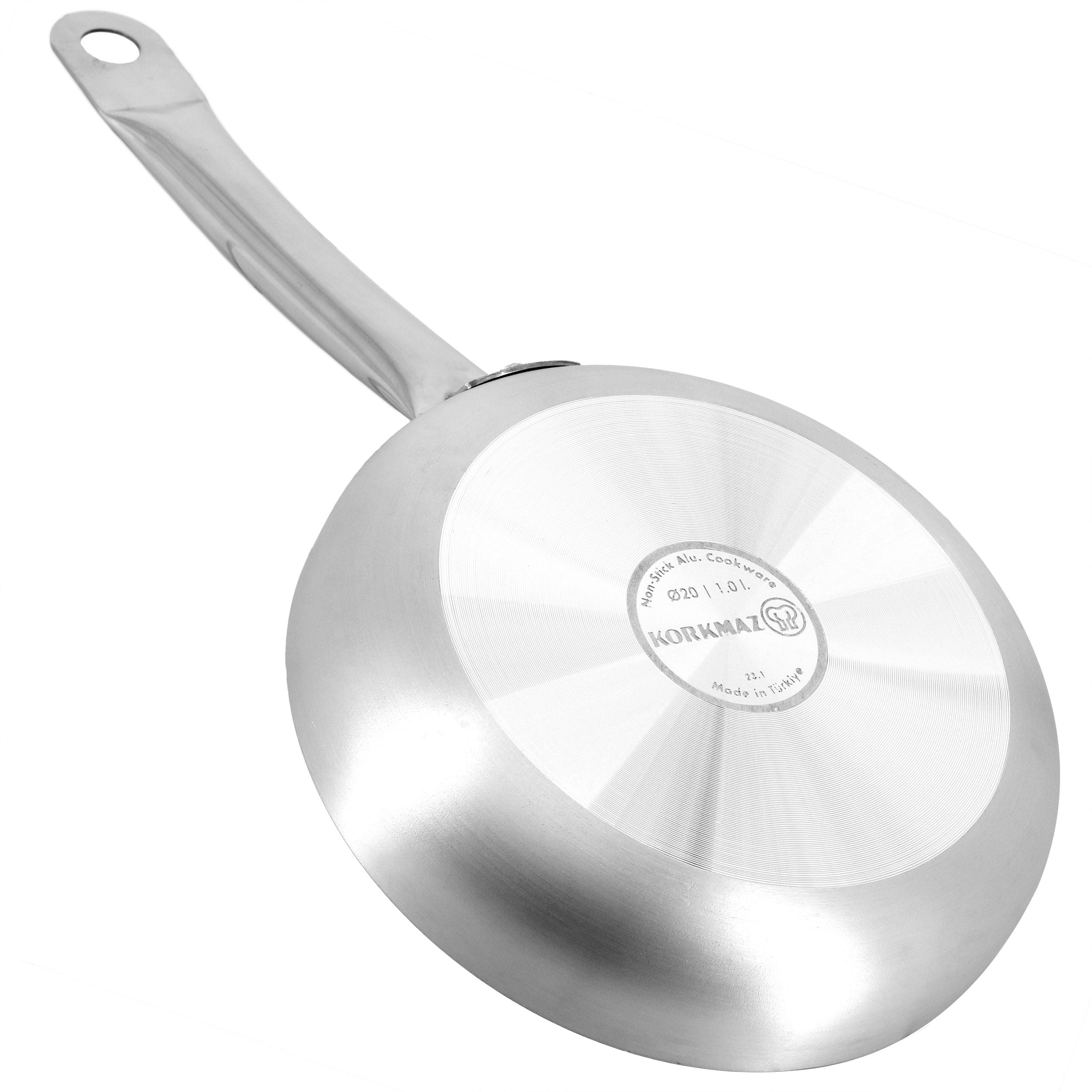 Korkmaz Gastro 11 Inch Proline Professional Series Tava and Frypan in Brushed Silver
