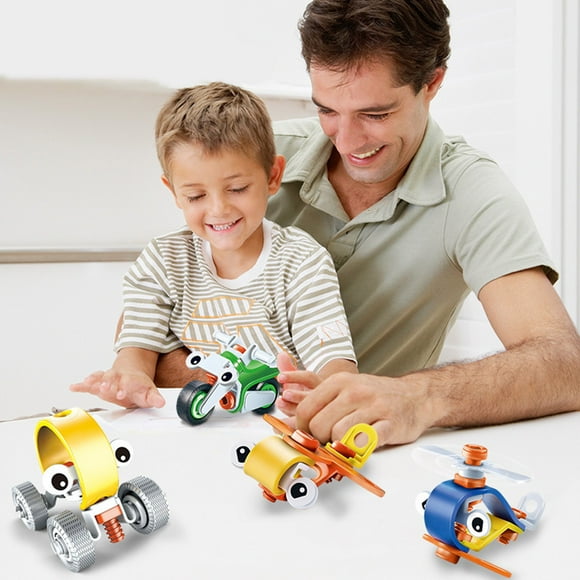 EGNMCR Stacking Blocks for Toddlers Children's Science And Education Disassembly Screw Car Detachable Puzzle Assembly DIY Soft Rubber Assembly Toy Car Puzzle playing