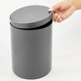 thumbnail image 4 of mDesign Plastic Small Round 1.7 Gallon Trash Can with Swing Lid - Charcoal Gray, 4 of 8