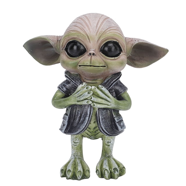 UFO Extraterrestrial Garden Alien Statues Figurine Resin Alien Sculpture Funny Home Garden Decoration Type B