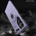 thumbnail image 3 of JiaheCover for Samsung Galaxy S24 Ultra Case with Ring Holder, Shockproof Hard PC Matte Scratchproof Magnetic Kickstand Case for Galaxy S24 Ultra,Purple, 3 of 7