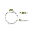 thumbnail image 3 of Solitaire Princess Cut Natural Peridot Ring 0.60 Carat (Ctw) in Sterling Silver for Women, 3 of 5