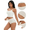 thumbnail image 3 of Unique Bargains Women's Comfort Full-Coverage Panties Wave Trim No Trace Briefs XS White, 3 of 6