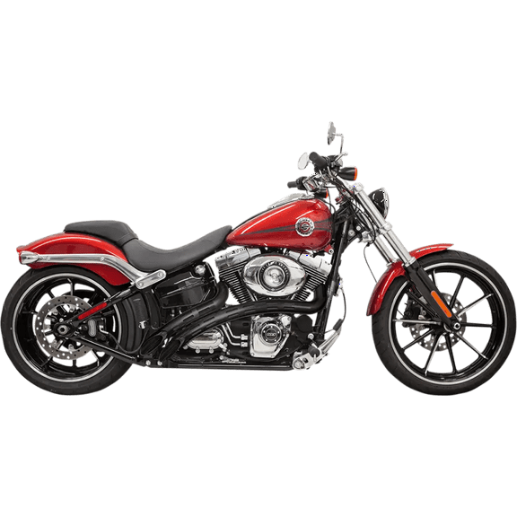 Bassani Radial Sweepers Black Exhaust System w/Black Slotted Shields (1SD2FBB)