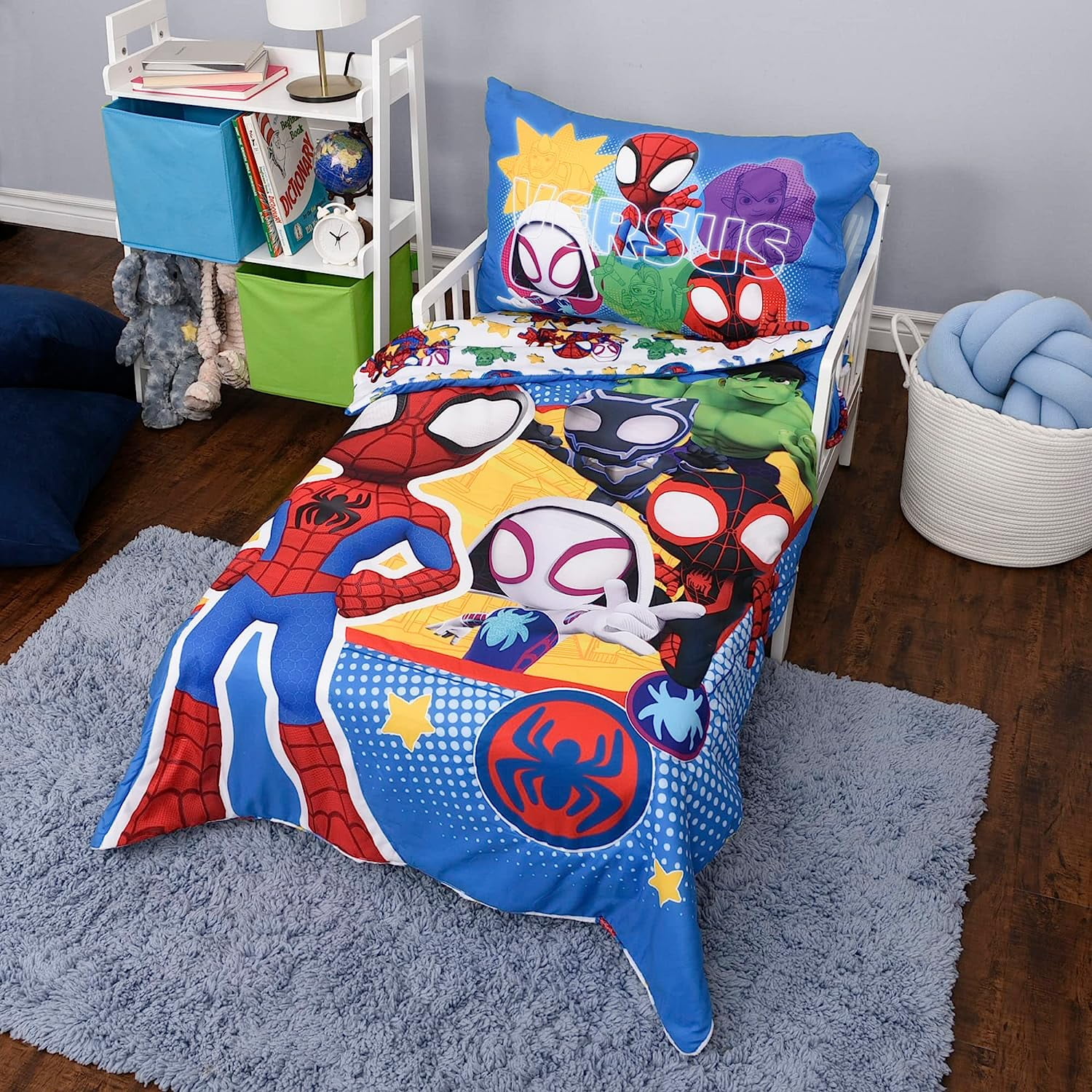 Spidey & His Amazing Friends Toddler Sheet Set for Kids - 3 Pcs Bedding Set - Pillowcase , Comforter and Fitted Sheet