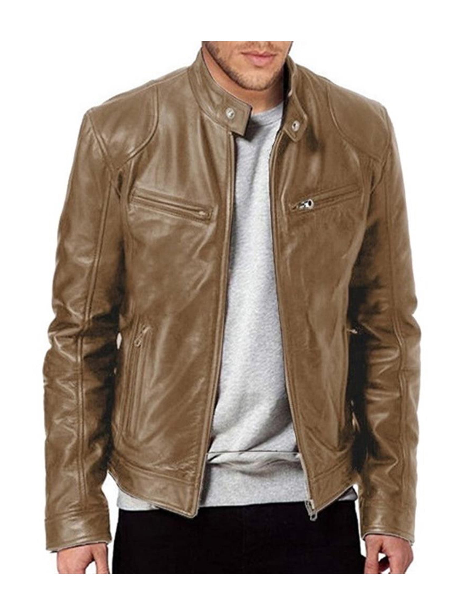 khaki motorcycle jacket